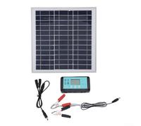 Kit solar de doble panel de 200 W con controlador de 10 A, 23% de silicona policristalina de alta eficiencia, marco de aluminio impermeable IP67 para barco RV de 12 V fuera de la red, genera 1200 Wh