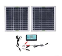 Kit solar de doble panel de 200 W con controlador de 10 A diseñado para generar energía eficiente y soluciones de carga en entornos al aire libre (2 piezas)