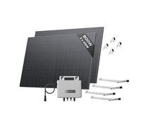 Kit solar ECOFLOW STREAM, inversor de 800W, 2 panele solare FV 400 W con 2*soporte de balcón de celosía, inversor de inyección a red inteligente con WiFi y control mediante aplicación para balcones