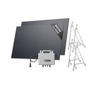 Kit solar ECOFLOW STREAM, inversor de 800W, 2*panele solare FV 450W, 2*soporte de balcón semiabierto, inversor de inyección a red inteligente con WiFi, control mediante APP, para balcón con barandas