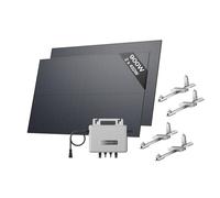 Kit solar ECOFLOW STREAM, inversor de 800W, 2*panele solare FV 450W, 2*soporte de tejado plano, inversor de inyección a red inteligente con WiFi y control mediante APP para techo plano y jardín