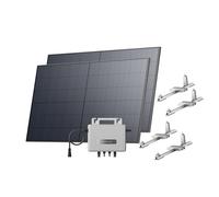 Kit solar ECOFLOW STREAM, inversor de 800W, 2*panele solare FV 500W, 2*soporte de tejado plano, inversor de inyección a red inteligente con WiFi y control mediante aplicación para techo plano y jardín