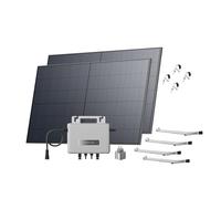 Kit solar ECOFLOW STREAM, inversor de 800W, 2 panele solare FV 520 W con 2*soporte de balcón de celosía, inversor de inyección a red inteligente con WiFi y control mediante aplicación para balcones