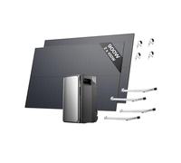 Kit solar ECOFLOW STREAM Pro, batería de 1,92 kWh, 2 paneles solares rígidos de 450 W con 2 soport balcón de celosia, 3 entradas solares MPPT de 2300 W, 2 puertos de CA 2300W, batería con inversor