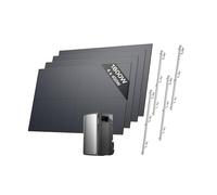 Kit solar ECOFLOW STREAM Ultra, batería de 1,92 kWh, 4 paneles solares rígidos de 450W, 2 soporte tejado inclinad, 4 entradas solares MPPT de 2800W, 2 puertos de CA 2300W, batería con inversor, AI