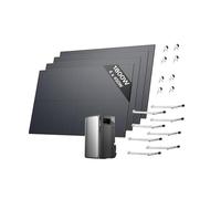 Kit solar ECOFLOW STREAM Ultra, batería de 1,92 kWh, 4 paneles solares rígidos de 450W, 4 soport balcón de celosia, 4 entradas solares MPPT de 2800W, 2 puertos de CA 2300W, batería con inversor, AI