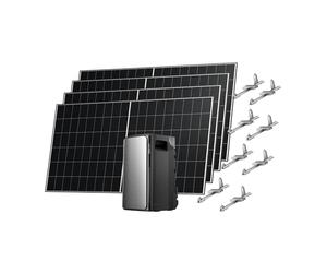 Kit Solar ECOFLOW Stream Ultra, batería de 1,92 kWh, 4 Paneles solares rígidos de 500 W, 4soporte tejado Plano, 4 entradas solares MPPT de 2800 W, 2 Puertos de CA 2300W, batería con inversor, AI
