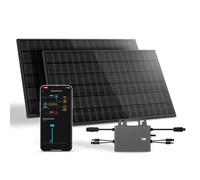 Kit Solar Jardín Svan con 2 Paneles Solares Bifaciales de 435W, Microinversor Wifi 800W, Plug & Play, Control desde APP, Protección IP68, Soporte de Montaje, Uso Exterior