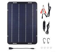 Kit solar marino plegable RV ligero negro 330x230mm 10W panel policristalino flexible impermeable 18V para 12V Energy-Cell Car Boat Camping Fuente de alimentación