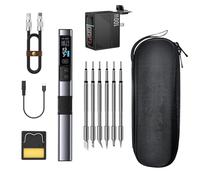 Kit Soldador Eléctrico 100W Mini Soldador Fuente de Alimentación PD/QC/DC 9-20V Calentamiento Rápido 6 Cabezales de Soldadura para Reparación de Electrónica de Precisión HS-02A