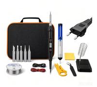 Kit Soldadura Estaño 80W, 15 en 1 Soldador Eléctrico con Pantalla LCD y Temperatura Ajustable 180-500°C, Kit de Soldadura Electronica con Interruptor para Reparación y DIY