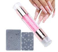 Kit Stamper Nail, sello de uñas - Strame de arte del sello,Doble fino diseño Rigiane embellecido kit de bolígrafos con huella para mujer Salón en casa