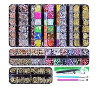 Kit Strass Ongles 12 Grilles Multicolores | Pierres Strass