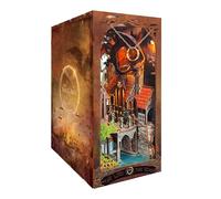 Kit Strucwood de rincón de libros con luz LED, rompecabezas 3D, decoración de estantes y casa de muñecas, cubierta antipolvo - Magic The Lord