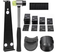 Kit Suelo Laminado, 40 espaciadores Kit de instalación de suelos con mazo de doble cabeza, bloque de roscado y barra de tracción para Instalación de Pisos de Madera Laminada