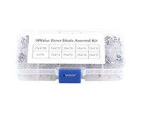 Kit surtido 200pcs diodos Zener 1W - 10 Valores (1N4728~1N4737) con caja transparente para electrónica, reparación y proyectos