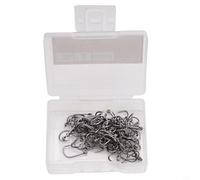 Kit surtido de 100 anzuelos de acero al carbono con ganchos agudos y circulares para bagre y señuelo suave, juego de caja de aparejos de agua dulce con púas en varios tamaños (7#)