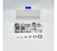 Kit surtido de 180 arandelas planas de acero inoxidable, arandelas lisas y anillos de junta plana.