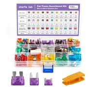 Kit surtido de 180 fusibles para coche, 60 mini + 60 estándar + 60 fusibles automáticos de micro cuchillas + extractor de fusibles y caja de almacenamiento, 2A-40A, juego de repuesto automotriz para