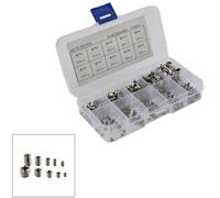 Kit surtido de 200 tornillos hexagonales de acero inoxidable para M3 M5 M6 M8 304 grado pernos de cabeza plana con caja de almacenamiento para reparación de maquinaria industrial y proyectos de