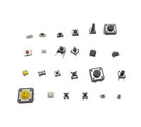 Kit surtido de 240 interruptores táctiles momentáneos, 24 valores, 2 pines, 3 pines, 4 pines, 2 x 4, 3 x 6, 4 x 4, 6 x 6.