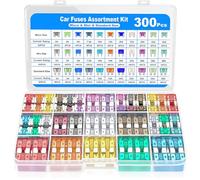 Kit surtido de 300 fusibles de coche, 160 mini y 90 estándar y 50 fusibles de micro cuchillas para coches, camiones, SUV, autocaravanas, motocicletas, barcos, cortacésped (2A, 3A, 5A, 7.5A, 10A, 15A