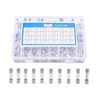 Kit surtido de 360 fusibles de tubo de vidrio de soplado rápido para automóvil con caja Fusiveis 0.25A-20A para el hogar 2025 para la llegada, componente electrónico de alta fiabilidad, precisión