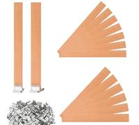 Kit surtido de 60 mechas de madera, arena de vela y mechas, combustión sin humo, clip de metal, autónomo, perfecto para velas caseras, ideal para manualidades