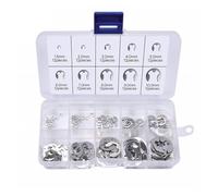 Kit surtido de arandelas de acero inoxidable 304 (120/200 unidades) con clip tipo E y anillo de retención for tornillos de eje M1.5~M10(M1.5-M10(120PCS))