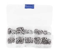 Kit surtido de arandelas de seguridad de estrella dentadas externas Klanata M2.5 M3 M4 M5 M6 M8 de acero inoxidable, arandelas de junta anti-floja, 300 piezas