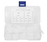 Kit surtido de arandelas planas de nailon blanco de 350 piezas, anillos de juntas espaciadoras de plástico M2 M2.5 M3 M4 M5 M6 M8 con estuche de almacenamiento para reparación de