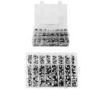 Kit surtido de condensadores electrolíticos aluminio SMD 400 piezas 24 valores, rango 1uF-1000uF 6.3V-50V con caja almacenamiento para reparación de fuente alimentación audio