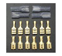 Kit surtido de conectores de cable con terminal de horquilla de empalme rápido, macho y hembra, de 2,8/4,8/6,3 mm, con funda aislante, 200 unidades(200pcs 6.3mm)