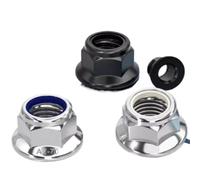 Kit surtido de contratuercas, 2-50 piezas M3 M4 M5 M6 M8 M10 M12 acero inoxidable con tuerca seguridad nailon brida negra Tuerca inserción Nylock autoblocante(Steel with black,M6 10pcs)