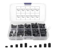 Kit surtido de espaciadores redondos ABS de 150 piezas, espaciadores de aislamiento blanco para tornillos M3, M4, espaciador de soporte de columna de nailon con caja de plástico (negro)