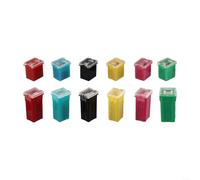 Kit surtido de fusibles de coche en forma de caja de 36 piezas con fusibles de perfil alto y bajo, apto para varios vehículos, clasificado de 20 A a 80 A para protección del sistema eléctrico