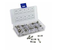 Kit surtido de fusibles de vidrio de fusión rápida, 100 Uds., 5x20mm, 250V, 0,2-15Aamp