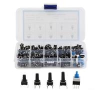 Kit surtido de interruptores táctiles de 180 piezas, interruptores de cobre momentáneos de 10 valores (6 x 6 mm) para reparación de TV, audio, computadora y control remoto