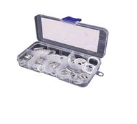 Kit surtido de juntas de arandela plana de cobre con caja para sello de sumidero M5 M6 M8 M10 para M14 Juego de anillos de cobre rojo para aplicaciones eléctricas hidráulicas automotrices, 50, 100 o