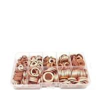 Kit surtido de juntas planas de cobre, sellado de cobre rojo para anillos para pernos de sumidero, tuercas, alta resistencia al calor, conductividad eléctrica, 50, 100 o 120 piezas (cobre 400 piezas)