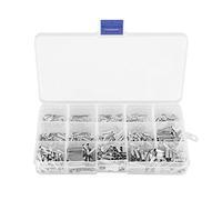 Kit surtido de terminales de cobre con férulas no aisladas, 700 piezas y 14 valores; terminales para cables AWG para cableado eléctrico, incluye estuche de almacenamiento para