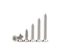 Kit surtido de tornillos autorroscantes de acero al carbono niquelado, 800/400 unidades, M2x4, M2x5, M2x6, M2x8, M2x10, con tuerca de seguridad y rosca for madera.(400PCS)