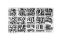Kit Surtido De Tornillos Prisioneros Acero Inoxidable 304, Juego Puntas Copa Hexagonales Con Llave M3-M10 DIN916, Sujetadores Precisión(Cup Point-185pcs)