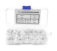 Kit Surtido de Tuercas Bellota Nailon con Cabeza de Domo, Tuerca Hexagonal Corona Tuercas Bellotas Tuerca Ciega En Forma de 70 Piezas M3/M4/M5/M6/M8/M10 (Blanco)