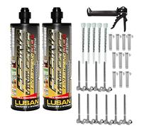 Kit Taco Químico 410 ML. Vinilester Plus Altas Prestaciones. 2 Taco químico Vinilester 410 ML. + 5 Boquillas + 1 Pistola+ 10 tamices + 10 espárragos