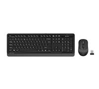 A4 Tech FG1010 2.4G Q Turkish FN - Teclado multimedia + ratón óptico de 2000 DPI negro y gris