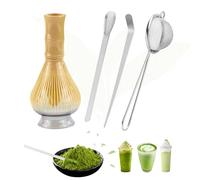 Kit te Matcha con Chasen Cuchara Medidora Colador Soporte Brocha Matcha Set Material Apto para Uso Alimentario 5 Piezas para Hogar Oficina,Pack Mejor Regalo para Los Amantes Del Matcha