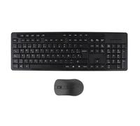 Kit Teclado y ratón - Conjunto inalámbrico Ideal para Oficina, Incluye Teclado ergonómico y ratón óptico, fácil conexión USB, diseño Compacto