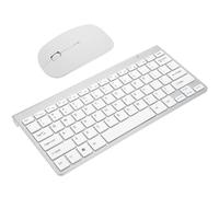 Kit Teclado y Ratón Inalámbrico de 2,4 GHz, 78 Teclas, ABS Plata | Clics Silenciosos, Escritura Cómoda y Elástica, Receptor USB Incluido, Diseño Compacto para Uso Diario y Viajes de Negocios
