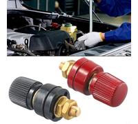 Kit terminal de alimentación de batería de perno prisionero de 6 mm, conector flexible para conexión de cable, terminales negros/rojos de fácil instalación